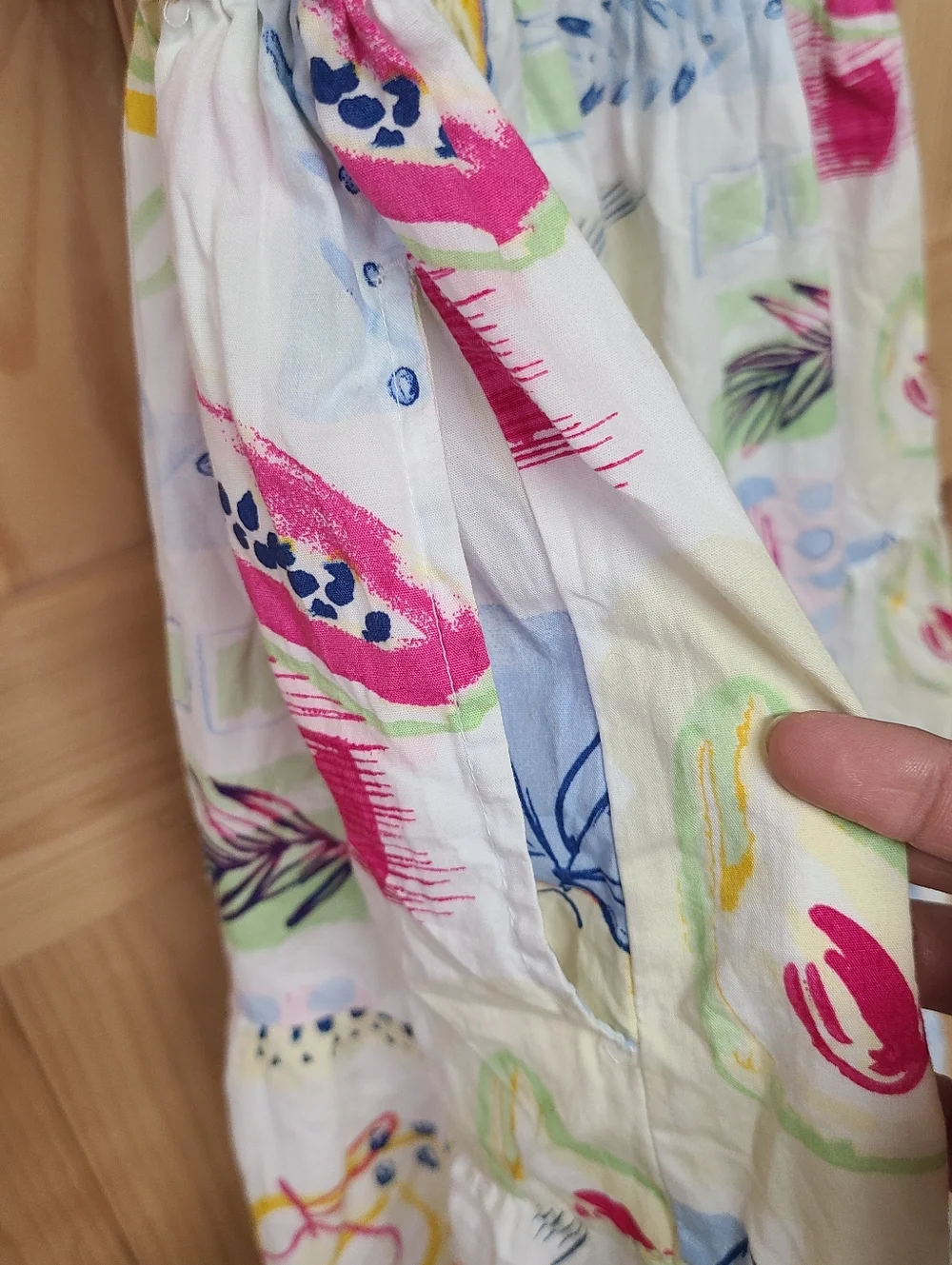 crown & ivy White With Colorful Fruit Dress 100%cotton - Picture 8 of 10